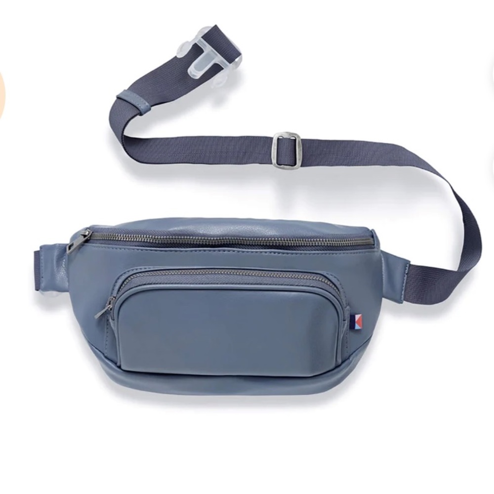 Kibou Vegan Leather Diaper Bag in Smokey Indigo